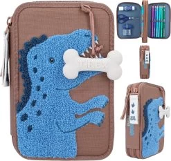 DINO WORLD 2-VAKS ETUI BRUIN DINO MINI