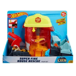 HOT WHEELS SUPER FIRE HOUSE RESCUE PLAYS