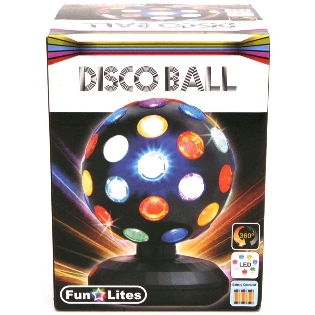 DISCO BOL LED ZWART 15 CM 1 DISCO BOL LED ZWART 15 CM